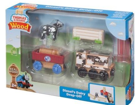 THOMAS & FRIENDS WOODEN RAILWAY ENGINES - DIESELS DAIRY DROP-OFF Fashion