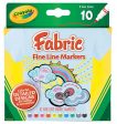 CRAYOLA 10 FABRIC MARKERS FINE LINE Online now