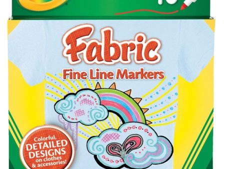 CRAYOLA 10 FABRIC MARKERS FINE LINE Online now