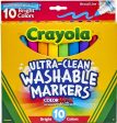 CRAYOLA 10 ULTRA-CLEAN BRIGHT BROADLINE MARKERS Online