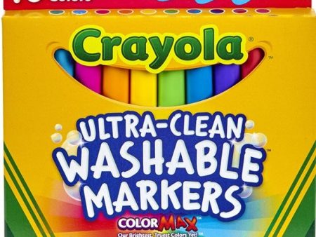 CRAYOLA 10 ULTRA-CLEAN BRIGHT BROADLINE MARKERS Online