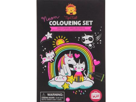 TIGER TRIBE - NEON COLOURING SET UNICORN AND FRIENDS For Sale